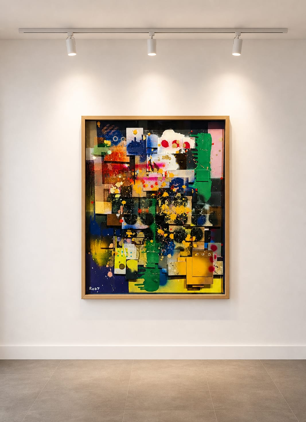 Pintura abstrata colorida original — obra abstrata contemporânea de Rodney Silva