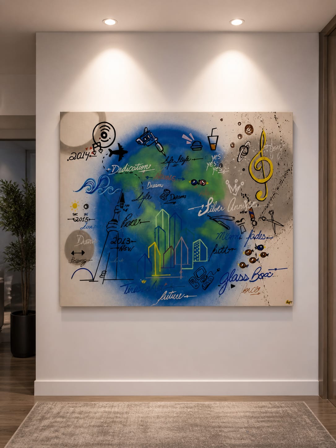Pintura personalizada sob encomenda com simbologia familiar — quadro narrativo Histórias 05 de Rod7